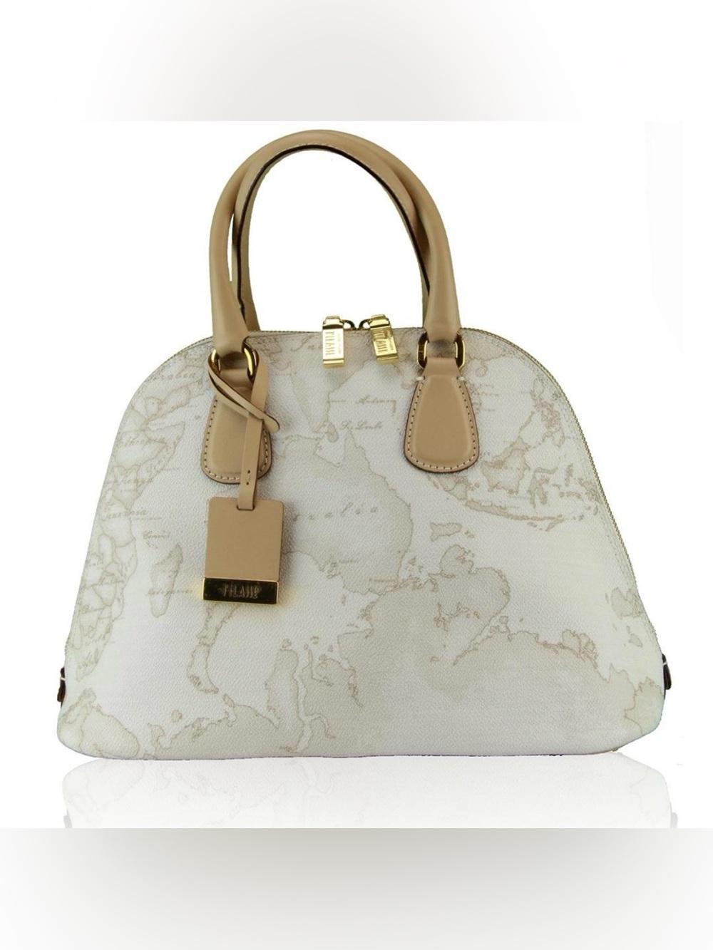 Alviero Martini Beige & Cream Dome Satchel